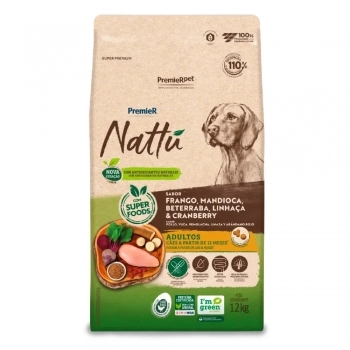 Ração PremieR Nattu para Cães Adultos Mandioca 12 kg