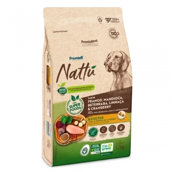 Ração PremieR Nattu para Cães Adultos Mandioca 12 kg