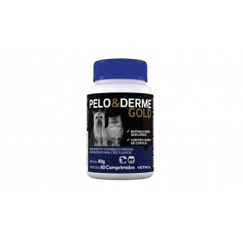 Suplemento vitamínico Pelo e Derme Gold 60 comprimidos - Vetnil
