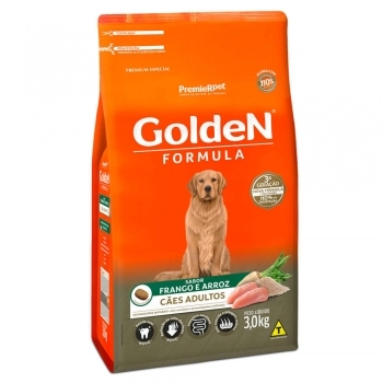 Ração GoldeN Formula para Cães Adultos Frango e Arroz 3 kg