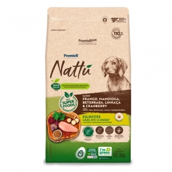 Ração PremieR Nattu para Cães Filhotes Mandioca 10,1 kg