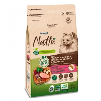 Ração PremieR Nattu para Cães Adultos de Raças Pequenas Mandioca 1 kg