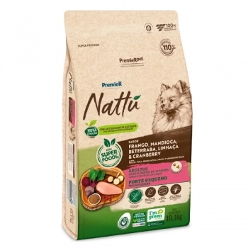 Ração PremieR Nattu para Cães Adultos de Raças Pequenas Mandioca 10,1 kg