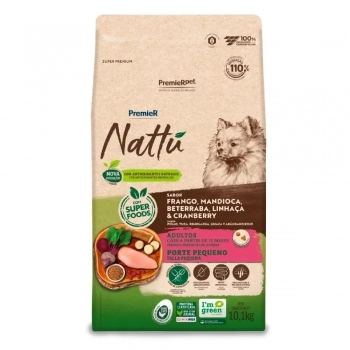 Ração PremieR Nattu para Cães Adultos de Raças Pequenas Mandioca 10,1 kg