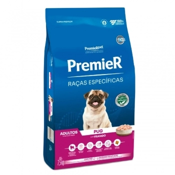 Ração PremieR Raças Específicas Pug para Cães Adultos Frango 7,5 kg