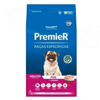 Ração PremieR Raças Específicas Pug para Cães Adultos Frango 7,5 kg