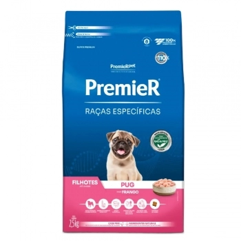 Ração PremieR Raças Específicas Pug para Cães Filhotes Frango 2,5 kg