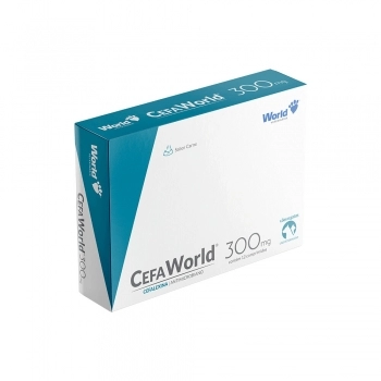 Antibiótico CefaWorld 300 mg para Cães e Gatos (12 Comprimidos)