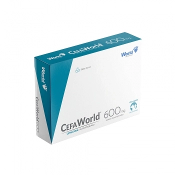 Antibiótico CefaWorld 600 mg para Cães e Gatos (12 Comprimidos)