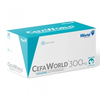Antibiótico CefaWorld 300 mg para Cães e Gatos (120 Comprimidos)