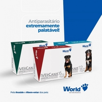 Antiparasitário IverCanis World 6 mg para Cães de 30 kg (4 Comprimidos)