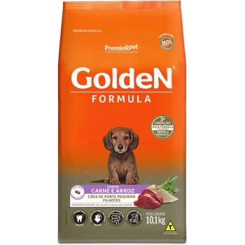 Ração Golden Fórmula Mini Bits Para Cães Filhotes Raças Pequenas Carne e Arroz 10,1Kg