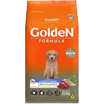 Ração GoldeN Formula para Cães Filhotes Carne e Arroz 15 kg