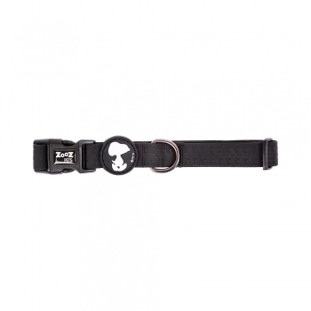 Coleira Zooz Pets Snoopy Neoprene Black para Cães - M