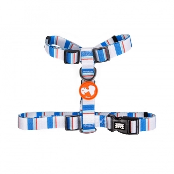 Peitoral Zooz Pets Snoopy Blue Orange para Cães - P