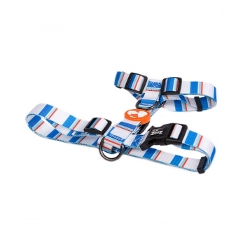 Peitoral Zooz Pets Snoopy Blue Orange para Cães - G