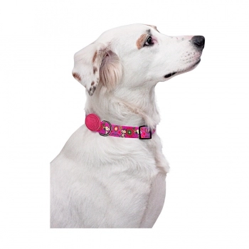 Coleira Zooz Snoopy Pink Flower para Cães - G