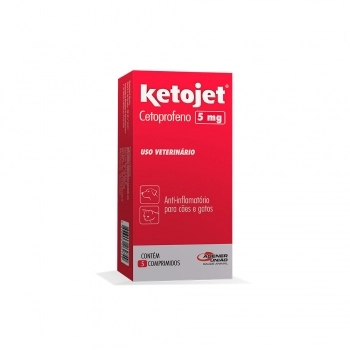 Anti-inflamatório Ketojet 5 mg Agener União para Cães e Gatos (5 Comprimidos)
