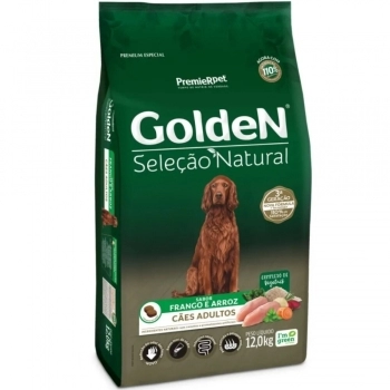 Ração Golden Seleção Natural para Cães Adultos Frango 12Kg