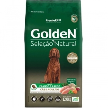 Ração Golden Seleção Natural para Cães Adultos Frango 12Kg