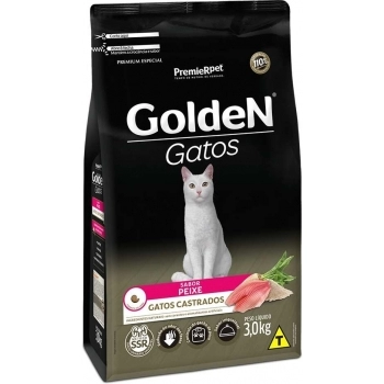 Ração Golden Fórmula Gatos Adultos Castrados Peixe 3 Kg