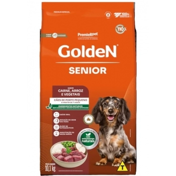 Ração GoldeN Formula Cães Senior Porte Pequeno Carne e Arroz 10,1 kg