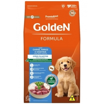 Ração GoldeN Formula para Cães Filhotes Carne e Arroz 15 kg