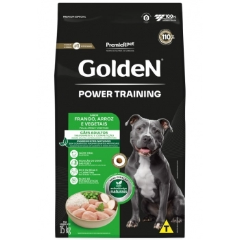 Ração Golden Power Training para Cães Adultos Frango e Arroz 15kg