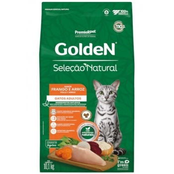 Ração GoldeN Seleção Natural para Gatos Adultos Frango 10,1 kg