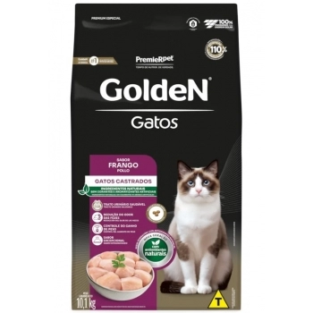 Ração GoldeN para Gatos Adultos Castrados Frango 10,1 kg