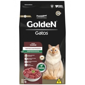 Ração GoldeN para Gatos Adultos Castrados Carne 10,1 kg