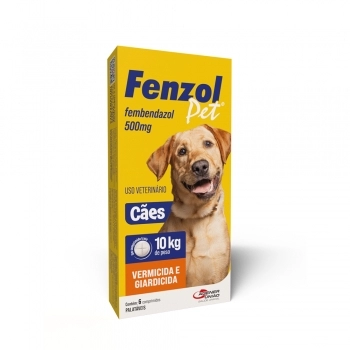 Vermífugo Fenzol Pet 500 mg Agener União para Cães (6 Comprimidos)