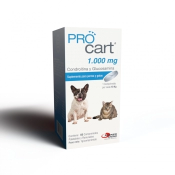 Suplemento Agener União Regenerador Articular Pro Cart 10 Kg para Cães e Gatos 60 Comprimidos