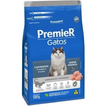 Ração PremieR Gatos Castrados de 6 Meses a 6 Anos Frango 500g