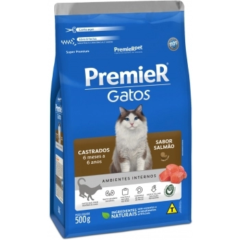 Ração PremieR Gatos Castrados de 6 Meses a 6 Anos Salmão 500g