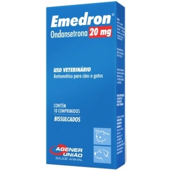 Antiemético Emedron 20 mg Agener União para Cães e Gatos (10 Comprimidos)