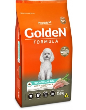 Ração Golden Fórmula Mini Bits para Cães Adultos de Pequeno Porte Frango e Arroz 15Kg