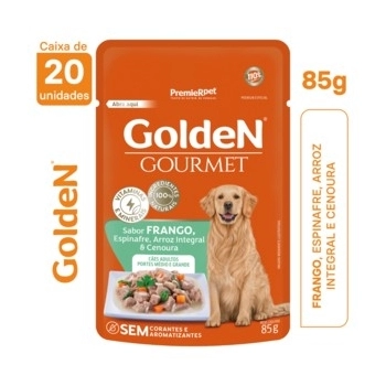 Ração Úmida Golden Gourmet Cães Adultos Porte Médio e Grande Frango 85g