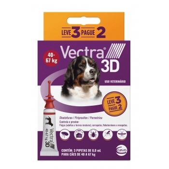 Antipulgas Vectra 3D Cães 40-67 kg 8 mL Leve 3 Pague 2 - Ceva