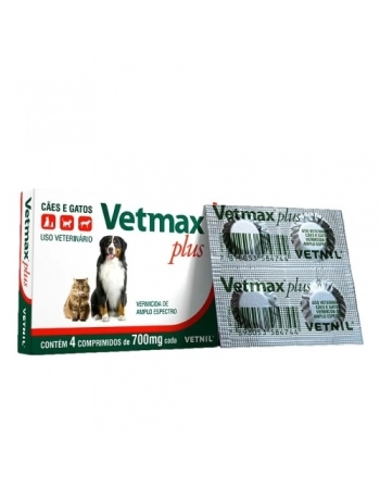 Suplemento Vetmax Plus 4 Comprimidos - Vetnil