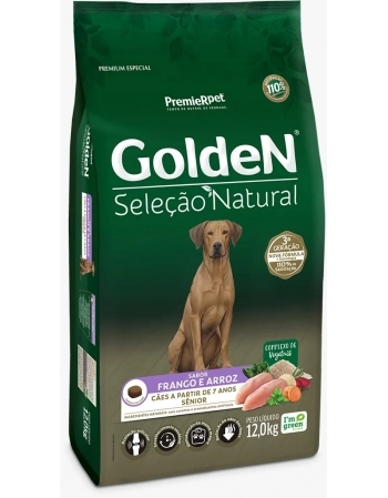 Ração Golden Seleção Natural para Cães Sênior Frango e Arroz 12kg