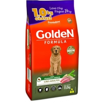 Ração Golden Fórmula para Cães Adultos Frango Leve 15kg Pague 14kg