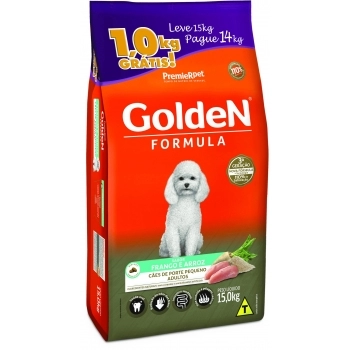 Ração Golden Fórmula para Cães Adultos de Porte Pequeno Frango Leve 15kg Pague 14kg