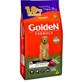 Ração Golden Fórmula para Cães Adultos Carne Leve 15kg Pague 14kg