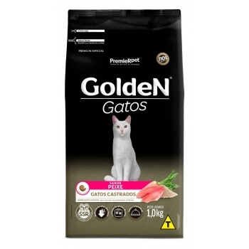 Ração Golden Fórmula Gatos Adultos Castrados Peixe 1 Kg