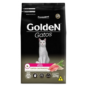 Ração Golden Fórmula Gatos Adultos Castrados Peixe 3 Kg