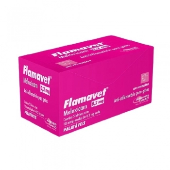 Anti-inflamatório Agener União Flamavet 0,2mg para Gatos Caixa com 5 Blisters