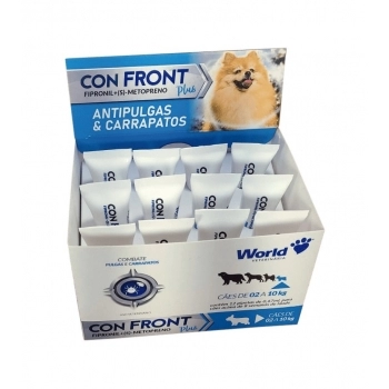 Antiparasitário World Confront Plus 0,67ml 12 Pipetas para Cães até 10kg