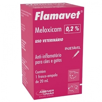 Anti-inflamatório Flamavet Injetável 0,2% Agener União 20 ml