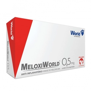 Anti-inflamatório MeloxiWorld 0,5 mg para Cães e Gatos (10 Comprimidos)